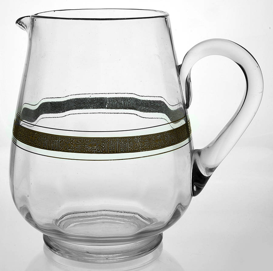 Valencia Clear (Gold Encrusted) 72 Oz Pitcher by Tiffin-Franciscan-1