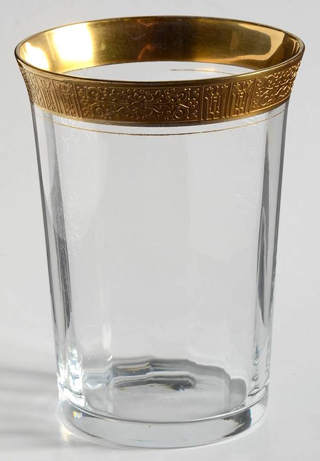Valencia Clear (Gold Encrusted) 8 Oz Flat Tumbler by Tiffin-Franciscan-1