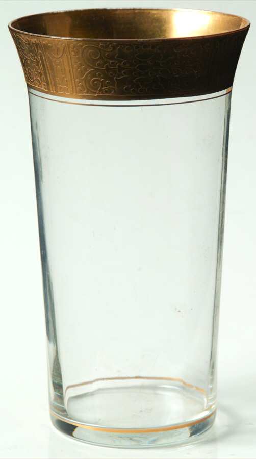 Valencia Clear (Gold Encrusted) 12 Oz Flat Tumbler by Tiffin-Franciscan-1