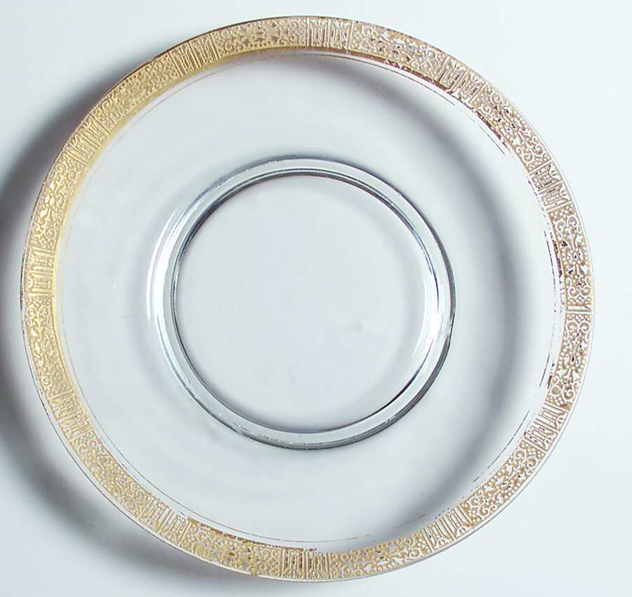 Valencia Clear (Gold Encrusted) Luncheon Plate by Tiffin-Franciscan-1