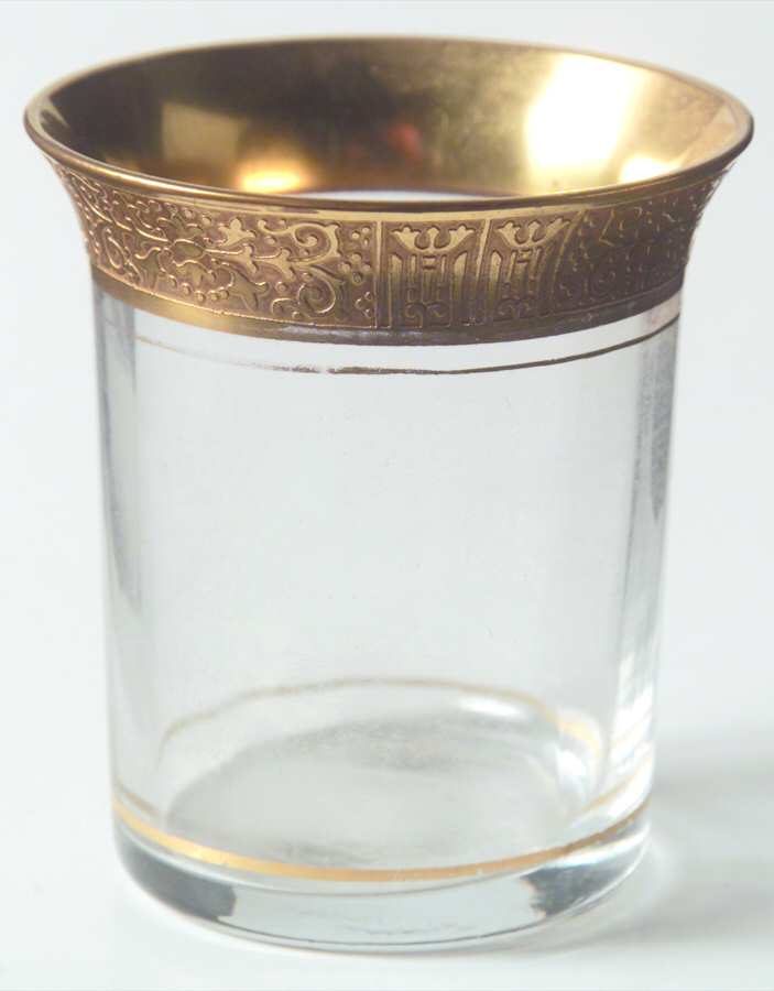 Valencia Clear (Gold Encrusted) 2 1/2 Oz Flat Tumbler by Tiffin-Franciscan-1