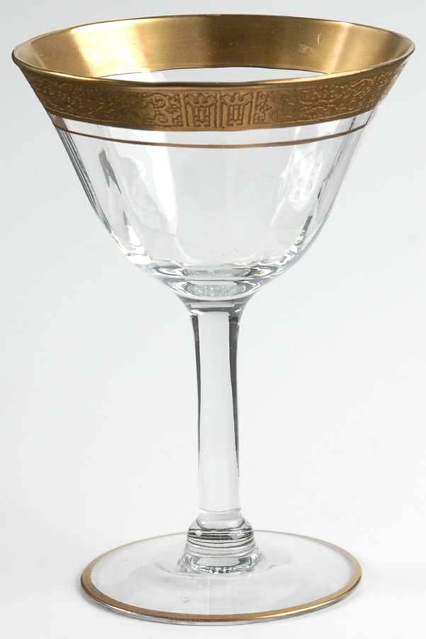Valencia Clear (Gold Encrusted) Champagne/Tall Sherbet by Tiffin-Franciscan-1