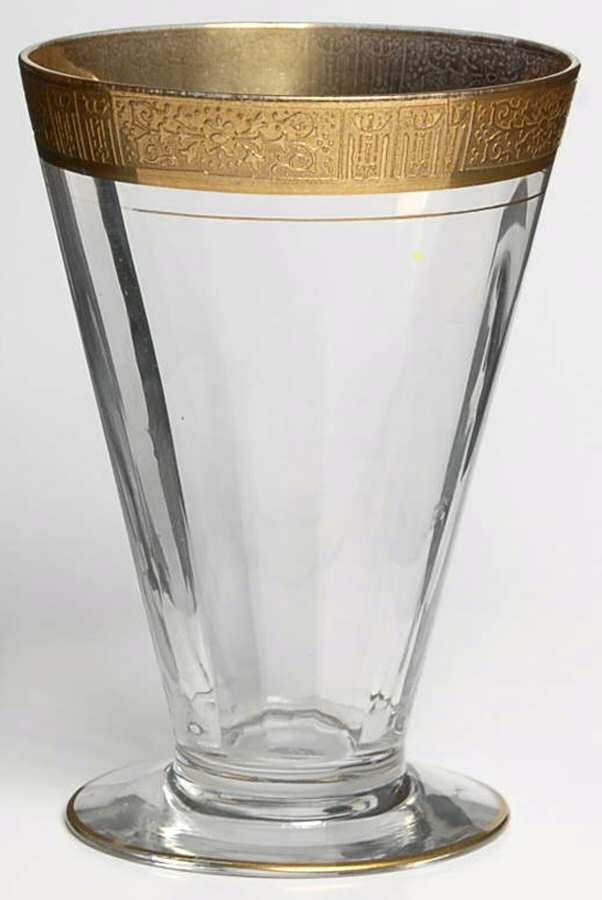 Valencia Clear (Gold Encrusted) 8 Oz Footed Tumbler by Tiffin-Franciscan-1