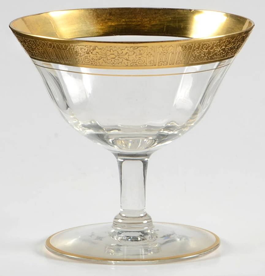 Valencia Clear (Gold Encrusted) Low Sherbet by Tiffin-Franciscan-1