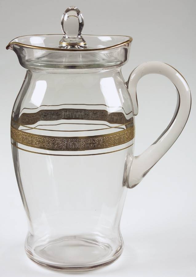 Valencia Clear (Gold Encrusted) 64 Oz Pitcher & Lid by Tiffin-Franciscan-1