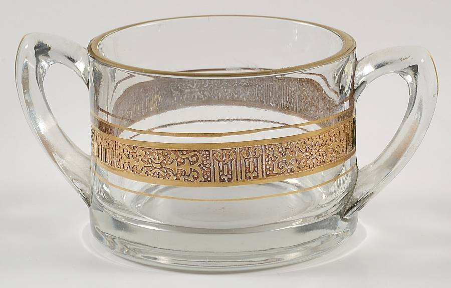 Valencia Clear (Gold Encrusted) Open Sugar by Tiffin-Franciscan-1