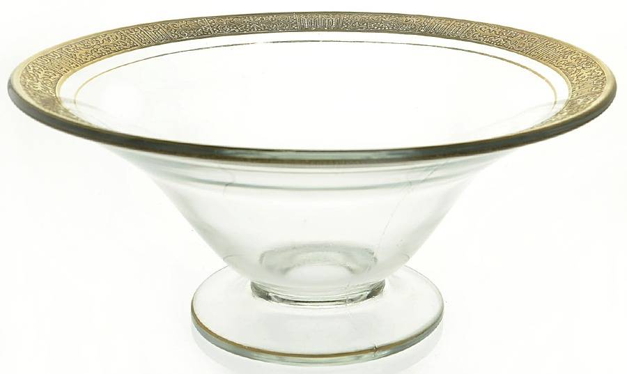 Valencia Clear (Gold Encrusted) Round Compote (Height X Width) by Tiffin-Franciscan-1