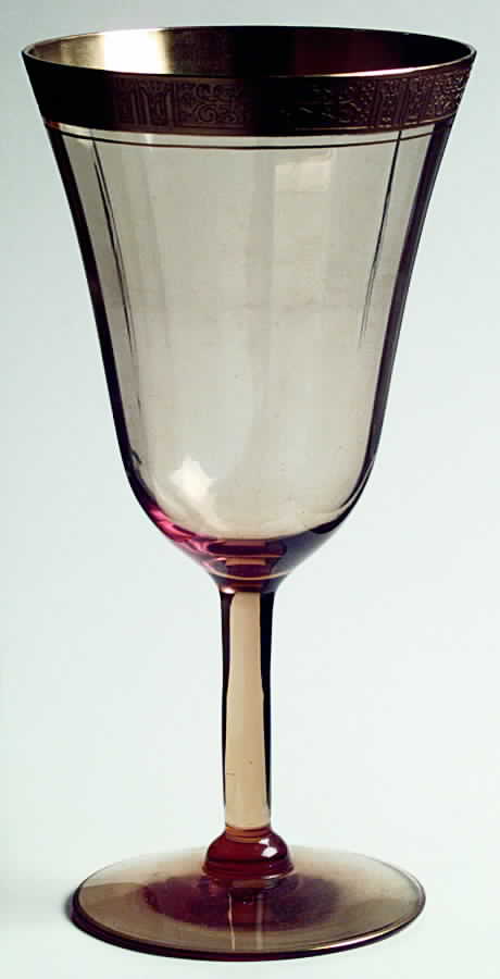 Valencia Amber (Gold Encrusted) Water Goblet by Tiffin-Franciscan-1