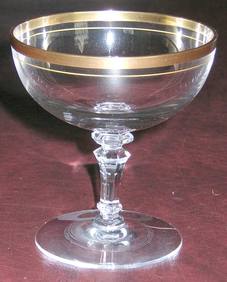 Valencia Clear (Gold Trim) Low Sherbet by Tiffin-Franciscan-1