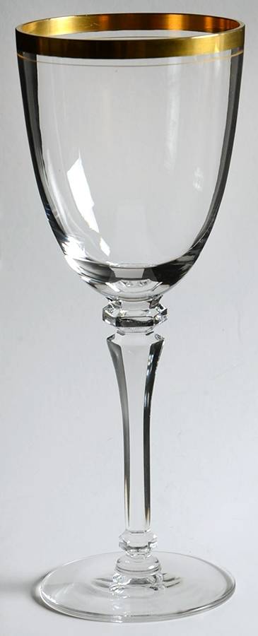 Valencia Clear (Gold Trim) Water Goblet by Tiffin-Franciscan-1