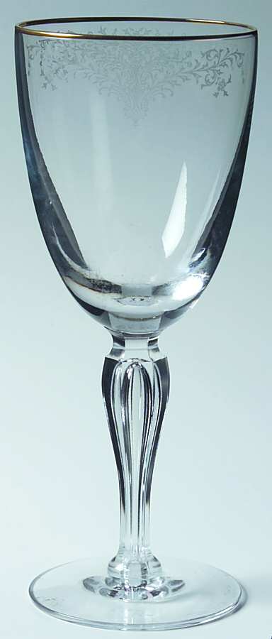 Whisper Clear (Gold Trim) Water Goblet by Tiffin-Franciscan-1