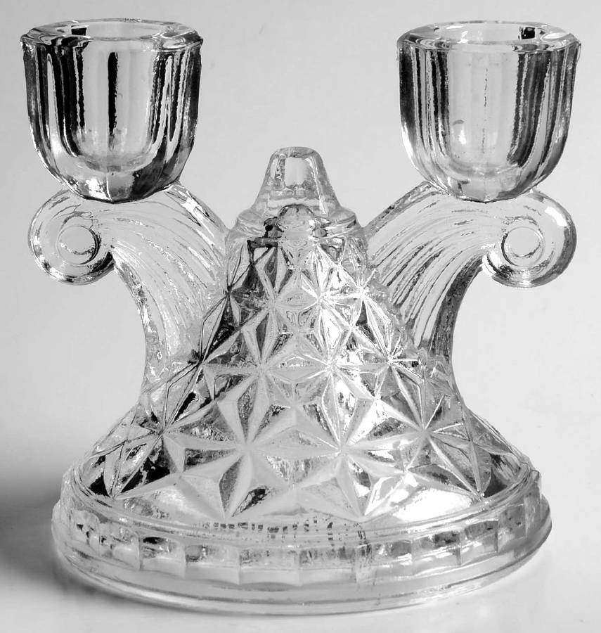 Williamsburg Pressed Double Light Candlestick by Tiffin-Franciscan-1