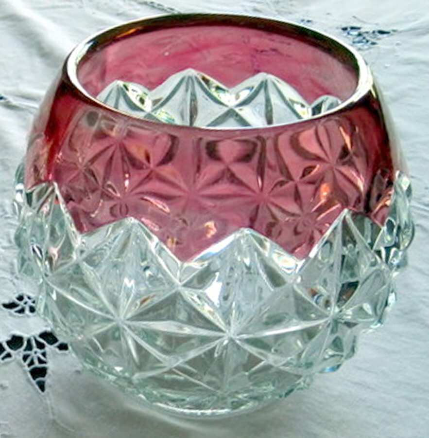 Williamsburg Ruby Flashed 6" Rose Bowl by Tiffin-Franciscan-1