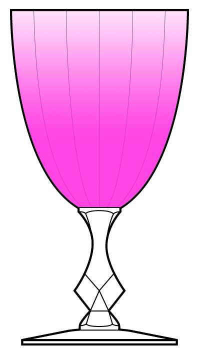 Wistaria Pink (Stem 17524, Optic) Water Goblet by Tiffin-Franciscan-1