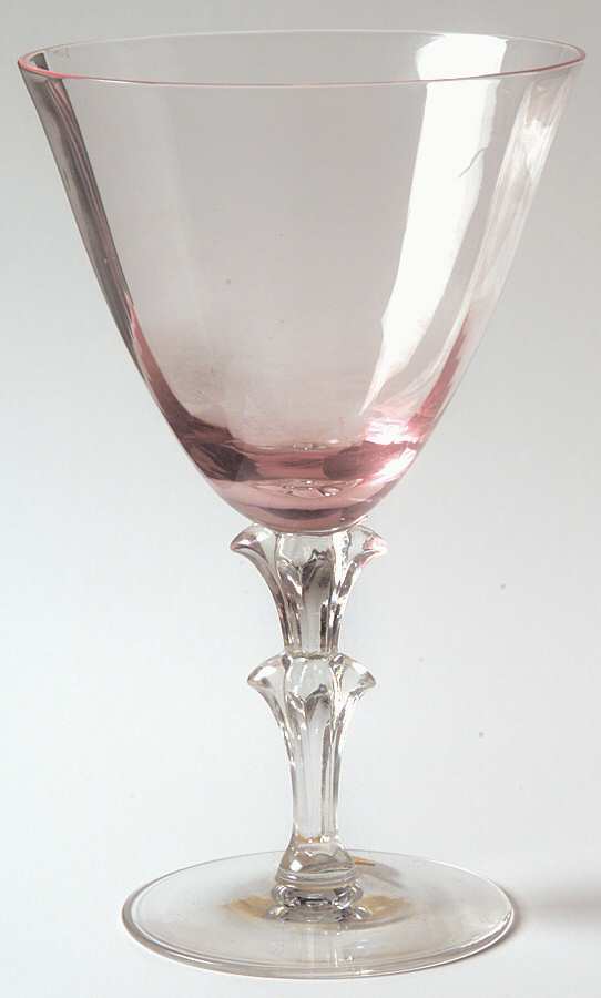 Wistaria Pink (Stem 17576, Optic) Water Goblet by Tiffin-Franciscan-1