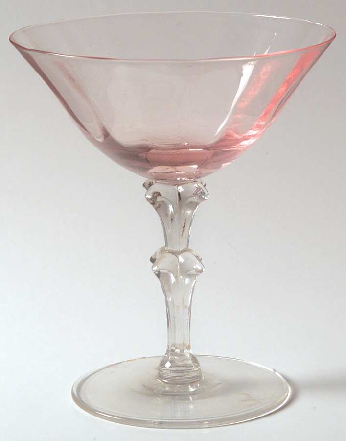 Wistaria Pink (Stem 17576, Optic) Champagne/Tall Sherbet by Tiffin-Franciscan-1