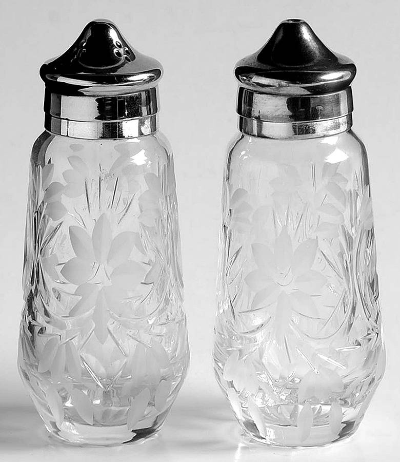 Margaret Salt and Pepper Shakers with Metal Lids by Tudor-1