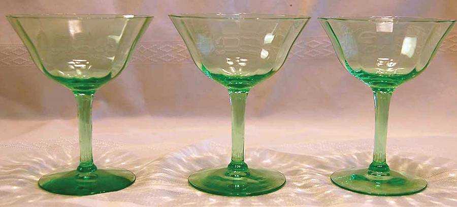14196 Green Champagne/Tall Sherbet by Tiffin-Franciscan-1