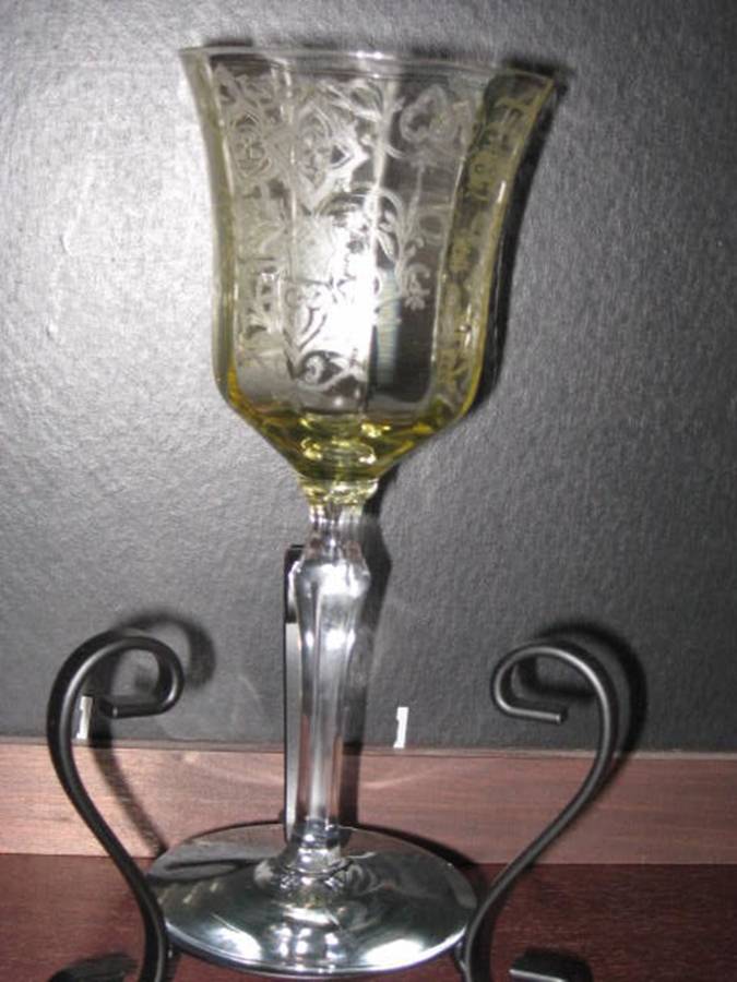 200-1 Yellow Water Goblet by Tiffin-Franciscan-1