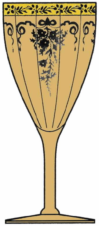Melrose Amber (Stem 13633, Gold Encrusted) Water Goblet by Tiffin-Franciscan-1