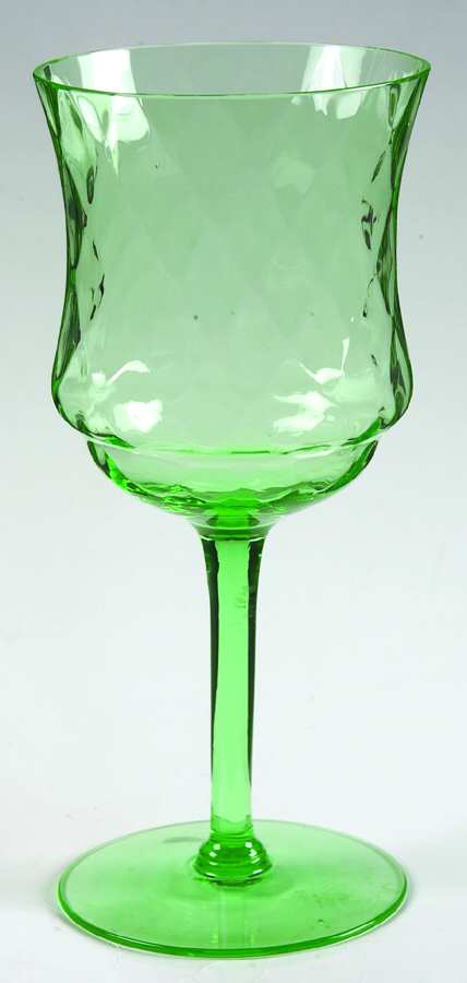 15028 Green Diamond Optic Water Goblet by Tiffin-Franciscan-1