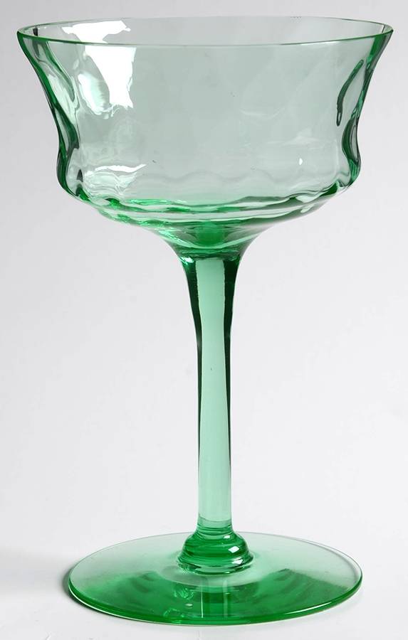15028 Green Diamond Optic Champagne/Tall Sherbet by Tiffin-Franciscan-1
