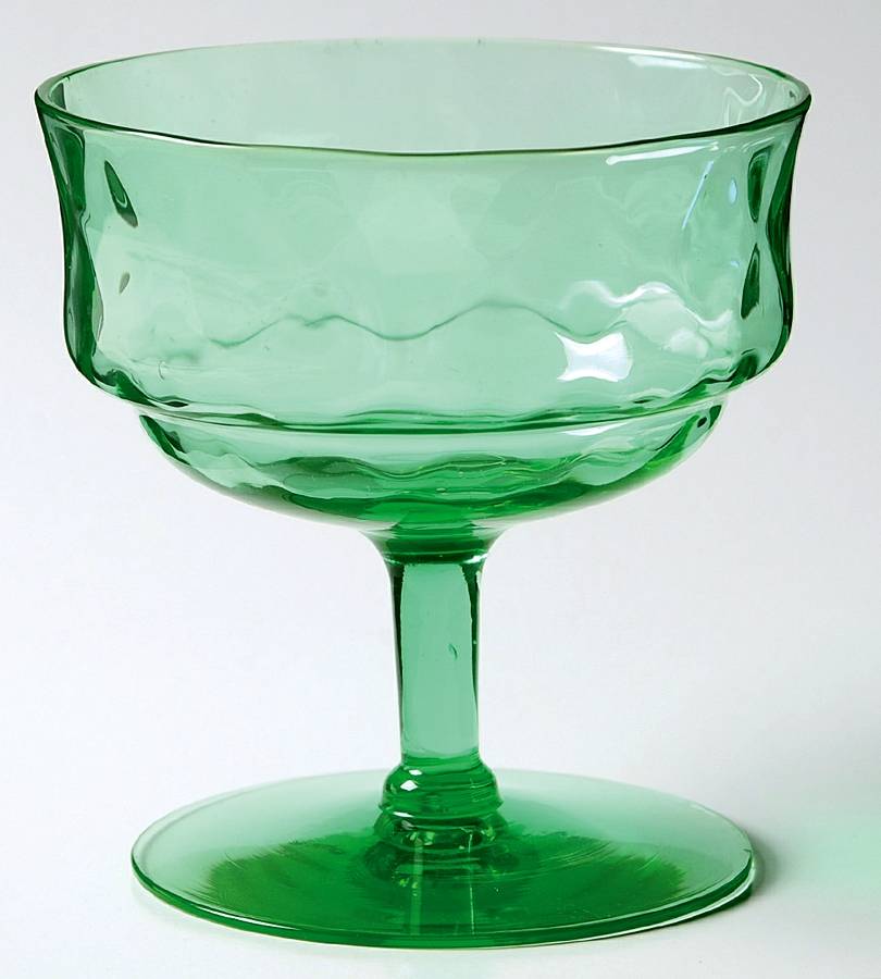 15028 Green Diamond Optic Low Sherbet by Tiffin-Franciscan-1