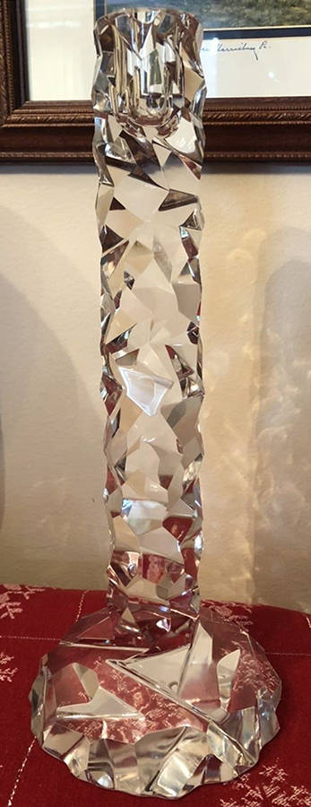Rock Cut 13" Tall Single Light Candlestick by Tiffany-1