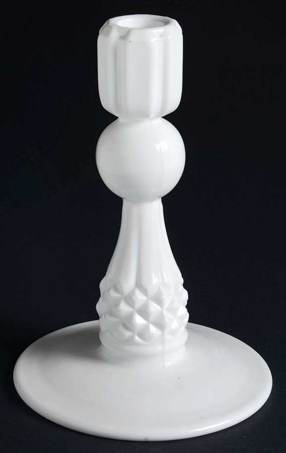 Betsy Ross Milk Glass 8" Single Light Candlestick by Tiffin-Franciscan-1