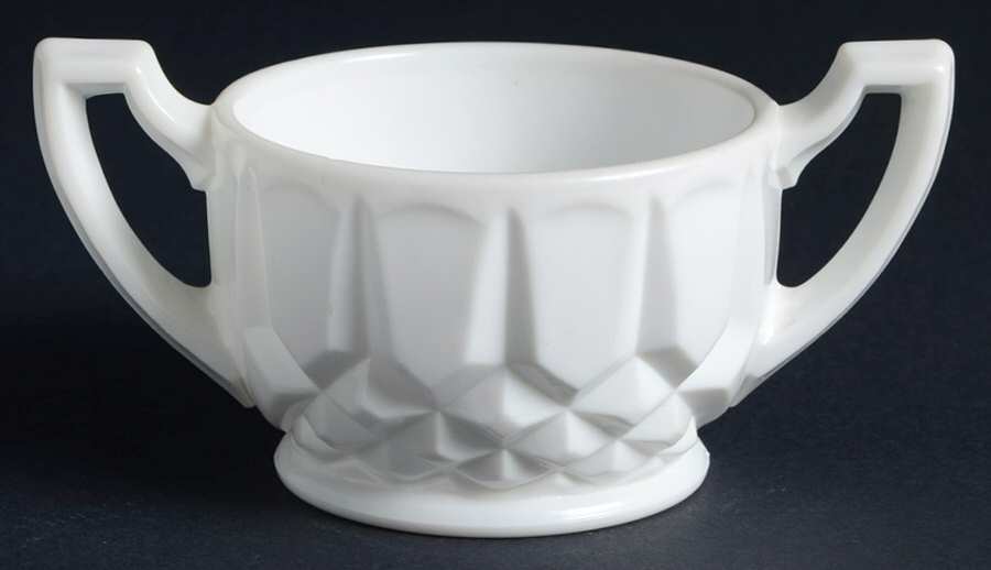 Betsy Ross Milk Glass Open Sugar by Tiffin-Franciscan-1