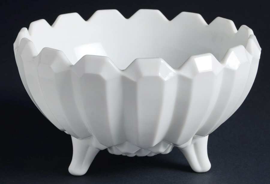 Betsy Ross Milk Glass 7" 3-Toed Footed Bowl by Tiffin-Franciscan-1