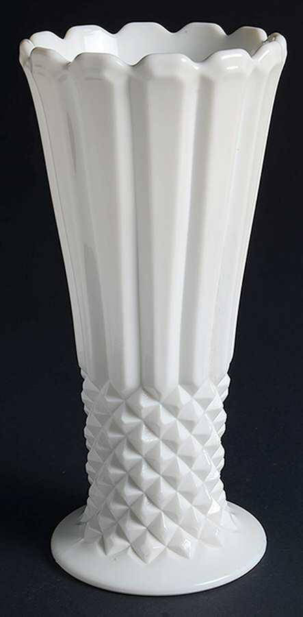 Betsy Ross Milk Glass 10" Flower Vase by Tiffin-Franciscan-1
