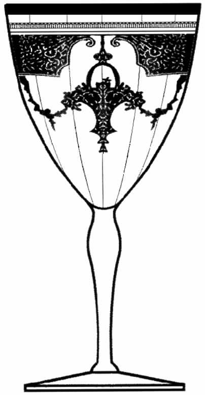 Elinor Gold (Etched) Water Goblet by Tiffin-Franciscan-1