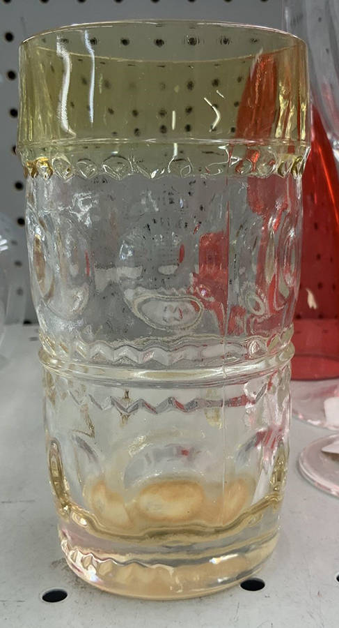 King's Crown-Amber Flashed Highball Glass by Tiffin-Franciscan-1