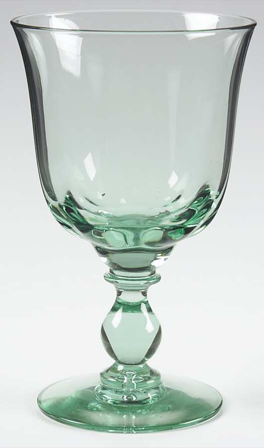Canterbury II Green Water Goblet by Tiffin-Franciscan-1