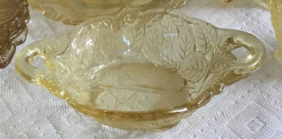 Sweet Pear Yellow 7" Handled Bowl by Tiara-1
