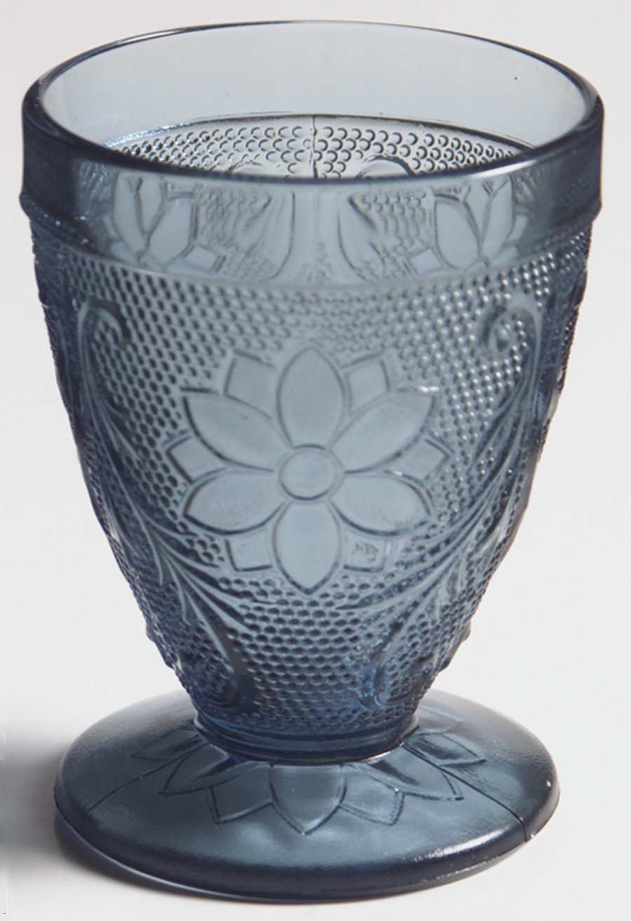 Sandwich Colonial Blue (Bi-Centennial Blue) 3 Oz Footed Tumbler by Tiara-1