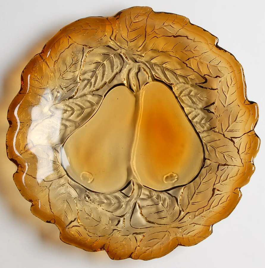 Sweet Pear-Dark Amber (Burnt Honey) Bread & Butter Plate by Tiara-1