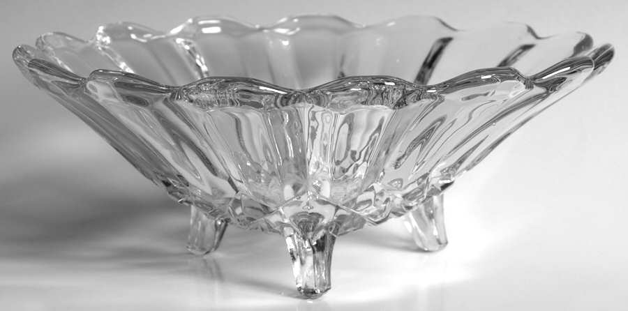 Betsy Ross Clear 9" 3-Toed Footed Bowl by Tiffin-Franciscan-1