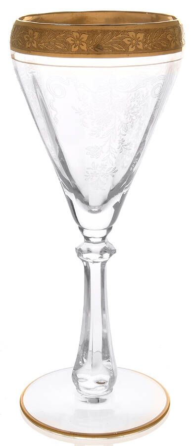 Melrose Clear (Unknown Stem-, Gold Encrusted) Claret Wine by Tiffin-Franciscan-1