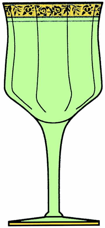 Rambler Rose Green (Stem 14188) Water Goblet by Tiffin-Franciscan-1