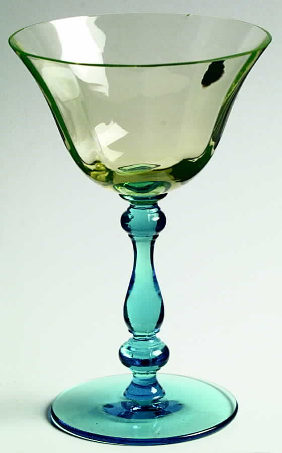 15001 Vaseline Blue Champagne/Tall Sherbet by Tiffin-Franciscan-1
