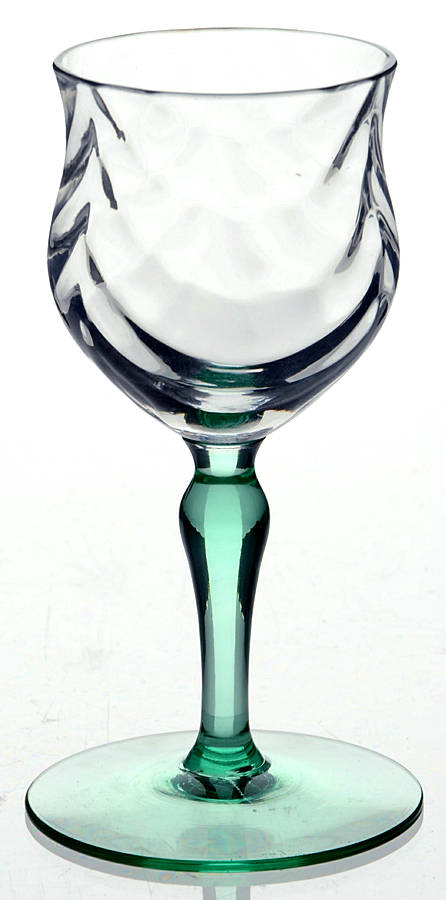 14199 Green Festoon Optic Cordial Glass by Tiffin-Franciscan-1