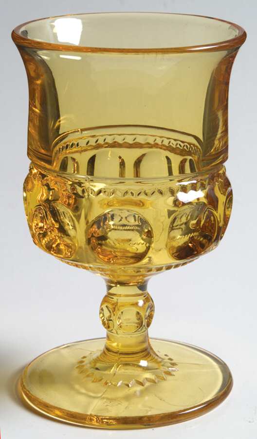 Antique Thumbprint Yellow Water Goblet by Tiffin-Franciscan-1