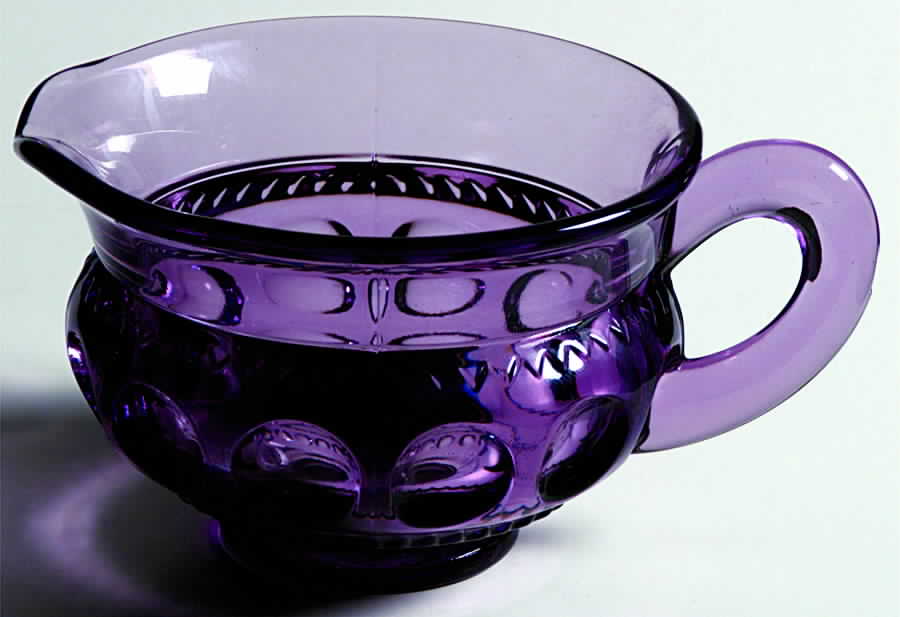 Antique Thumbprint Amethyst Creamer by Tiffin-Franciscan-1