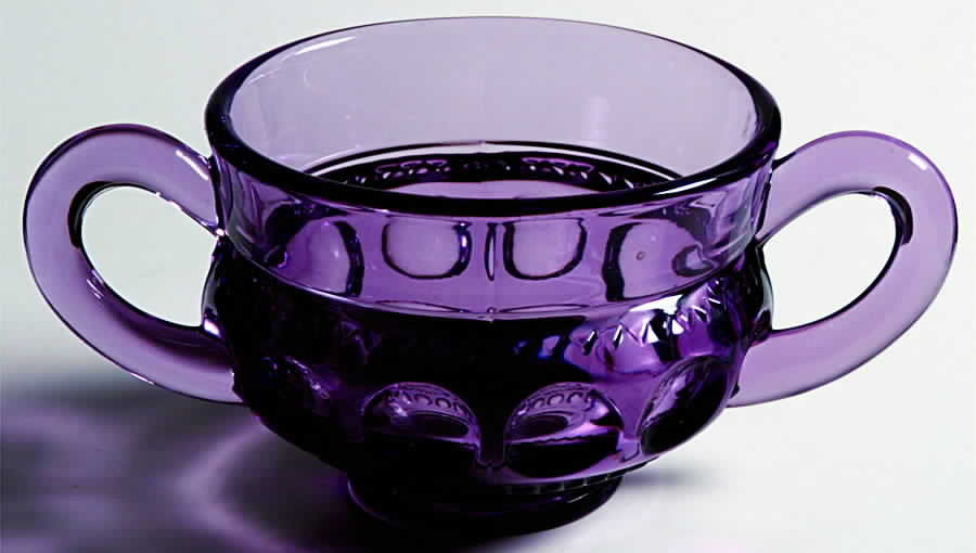 Antique Thumbprint Amethyst Open Sugar by Tiffin-Franciscan-1