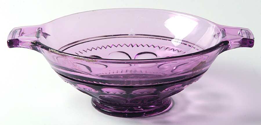 Antique Thumbprint Amethyst 8" Handled Bowl by Tiffin-Franciscan-1