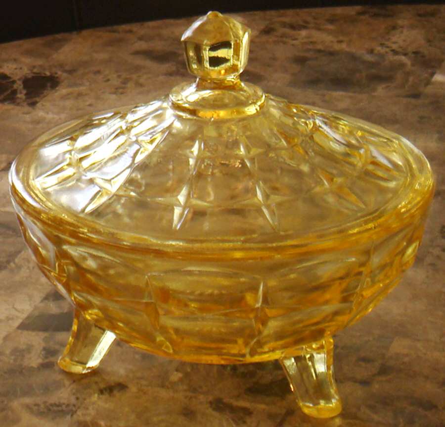Constellation Yellow Candy Dish & Lid by Tiara-1