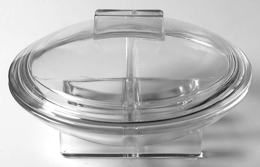 Chinese Modern Clear 7' Covered 4 Part Relish by Tiffin-Franciscan-1