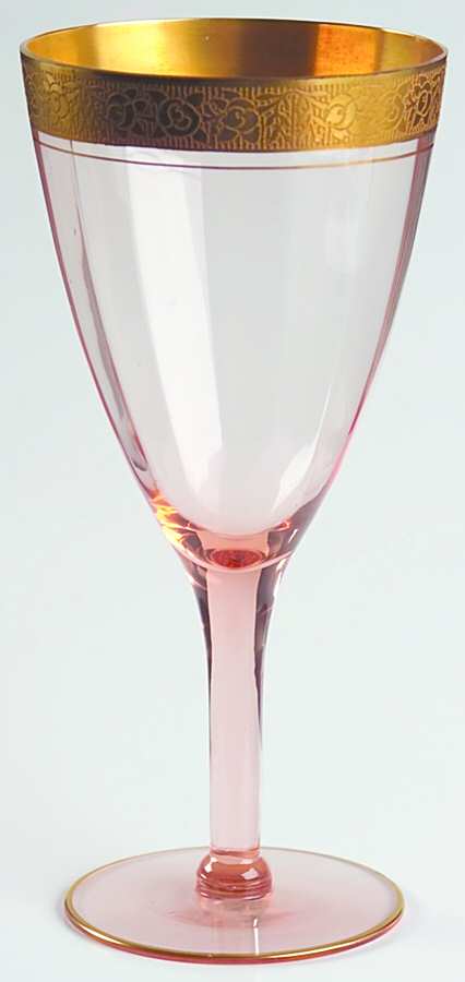 Rambler Rose Pink (Stem 13633) Water Goblet by Tiffin-Franciscan-1